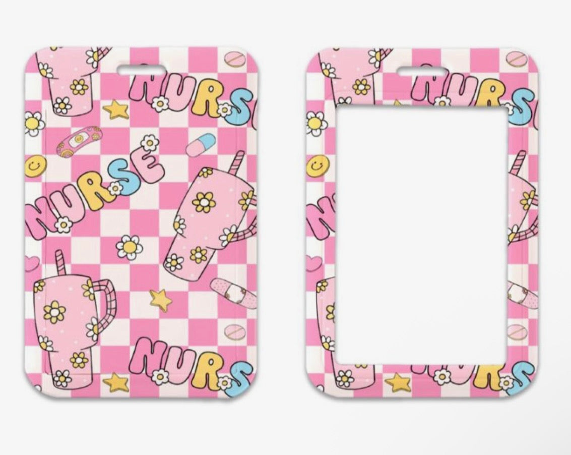 Checkered Nurse ID Cover