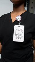 Pink Hello Kitty Dental ID Cover & Badge Reel Set